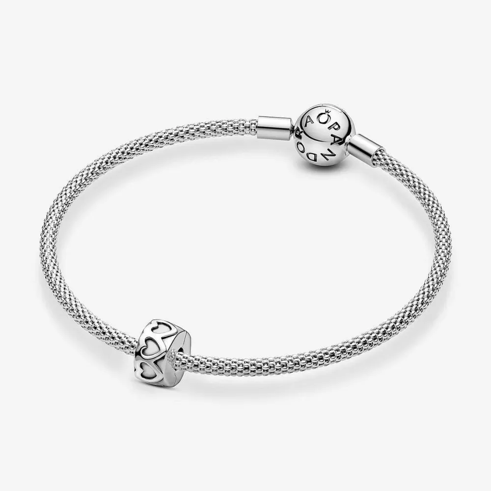 Discount Pandora Clip Arco De Coracoes Rose