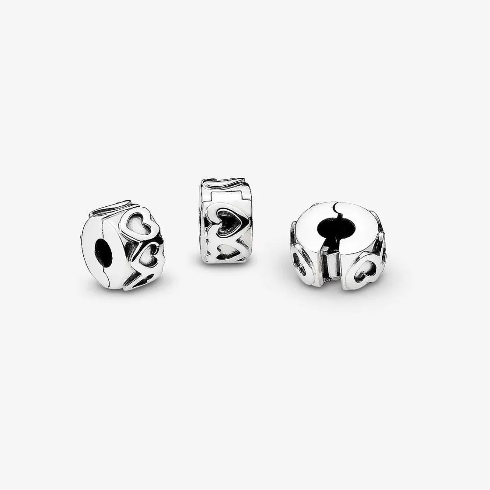Discount Pandora Clip Arco De Coracoes Rose