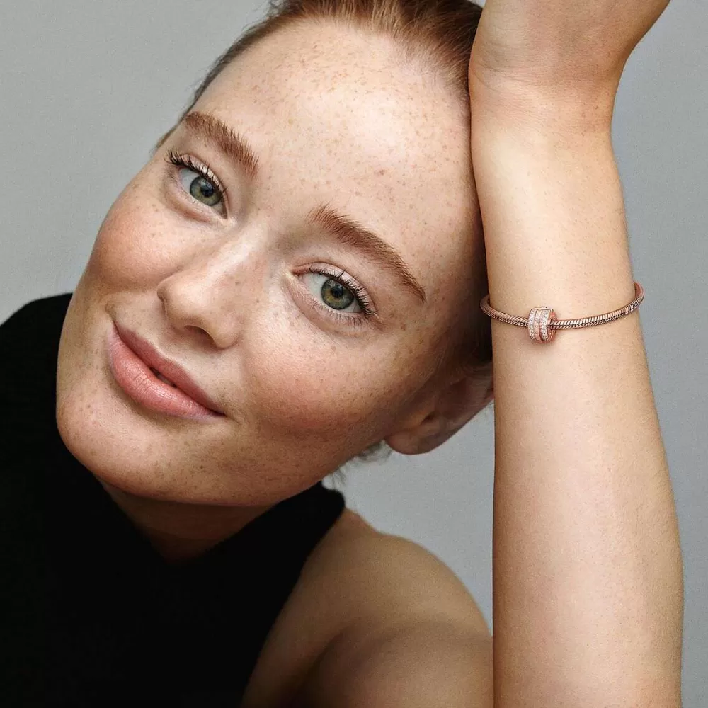 Discount Pandora Clip Pave Brilhante Linhas E Logotipo