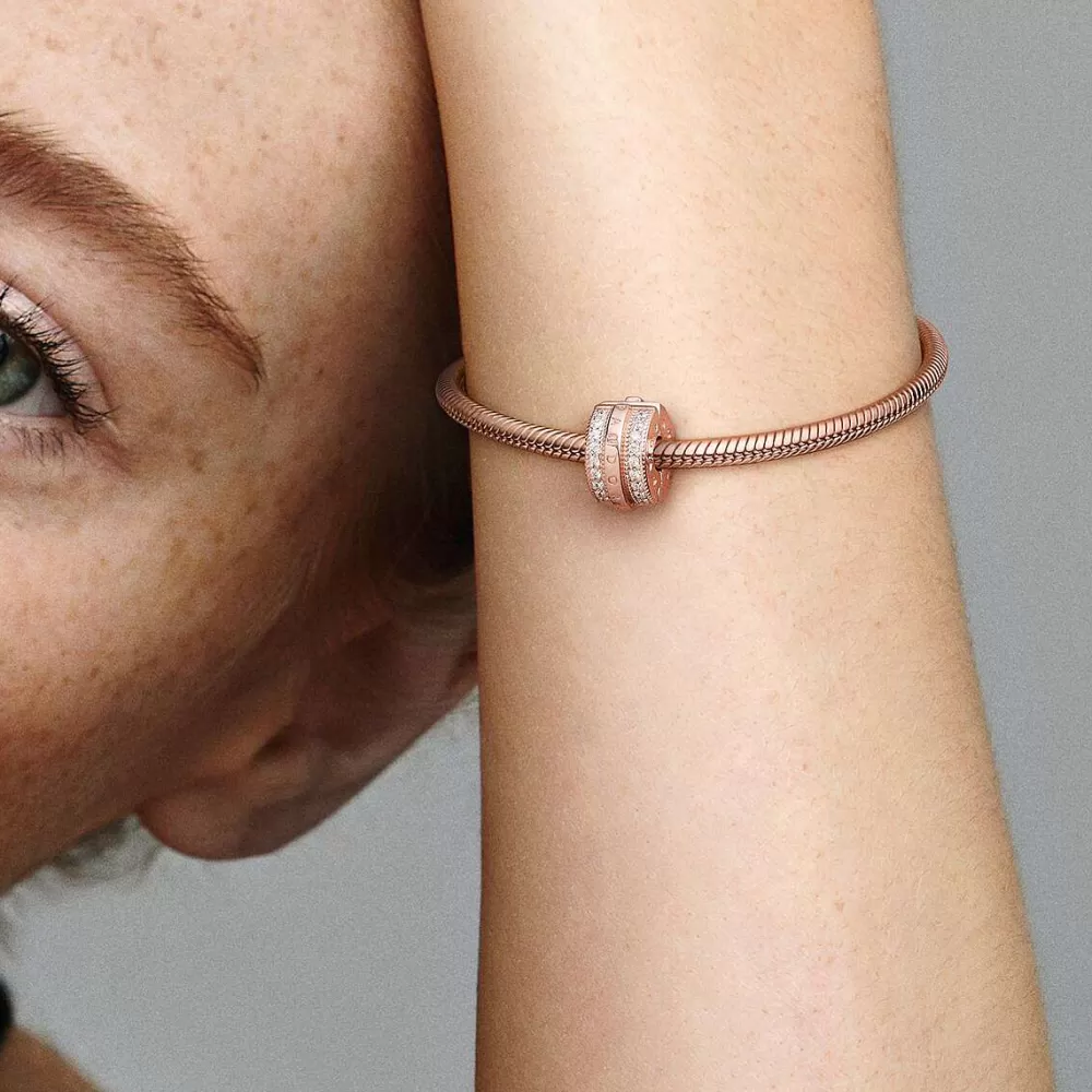 Discount Pandora Clip Pave Brilhante Linhas E Logotipo
