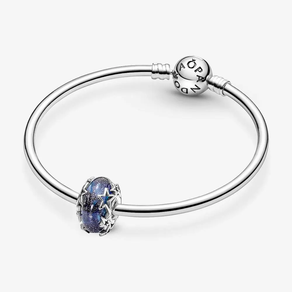 New Pandora Conta Murano Galaxia Azul & Estrela