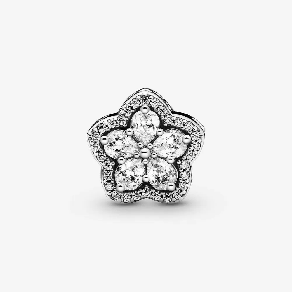 Hot Pandora Conta Pave Floco De Neve