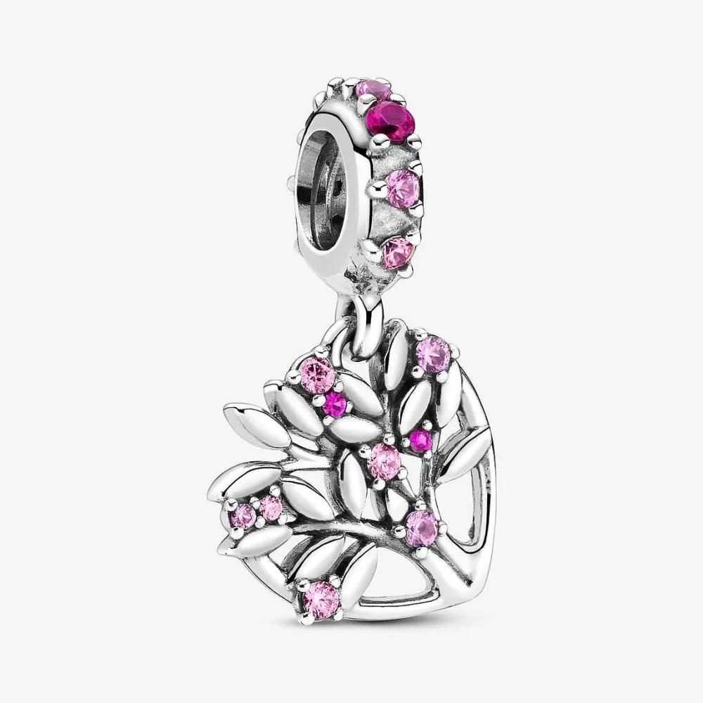 Clearance Pandora Conta Pendente Coracao De Familia Cor-De-Rosa