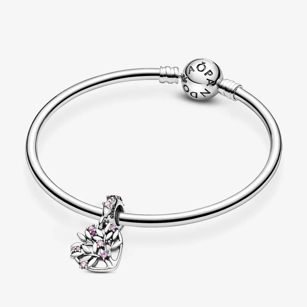 Clearance Pandora Conta Pendente Coracao De Familia Cor-De-Rosa