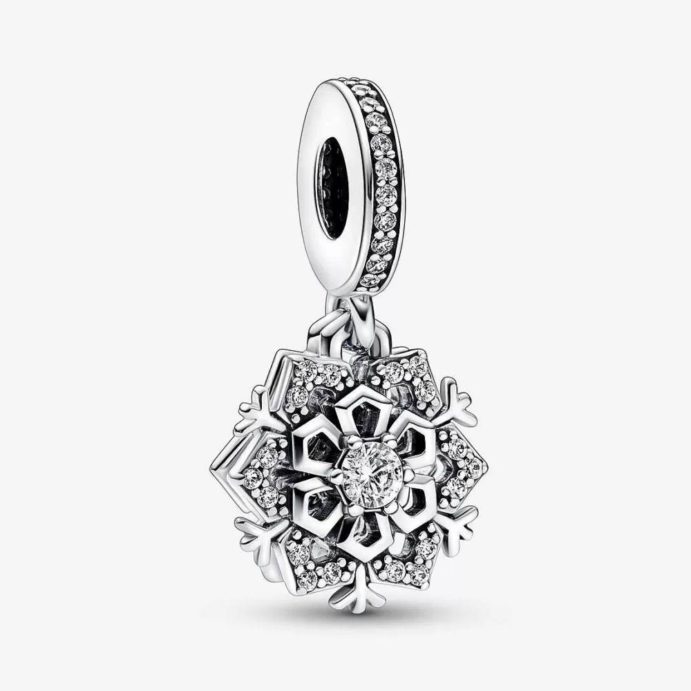 Outlet Pandora Conta Pendente Floco De Neve Dupla Face