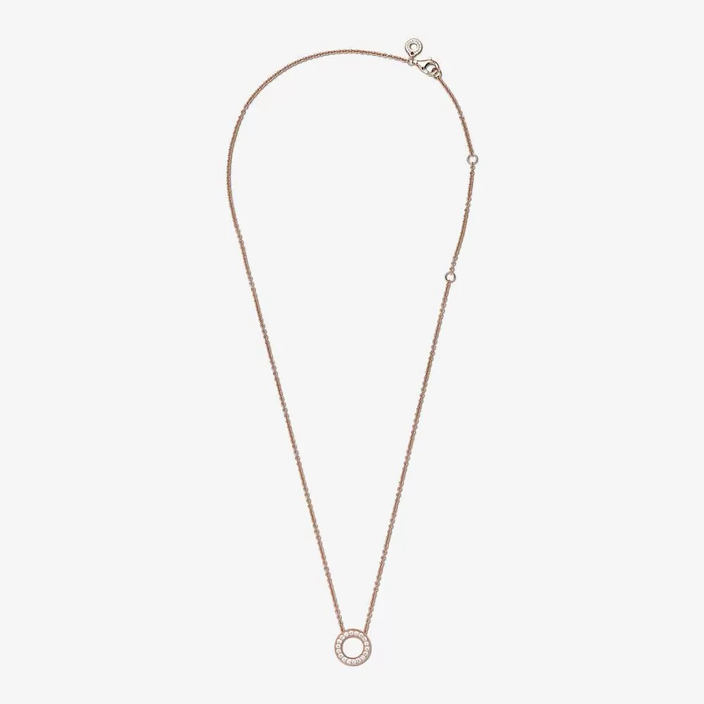 Store Pandora Gargantilha Circulo Pave Logotipo