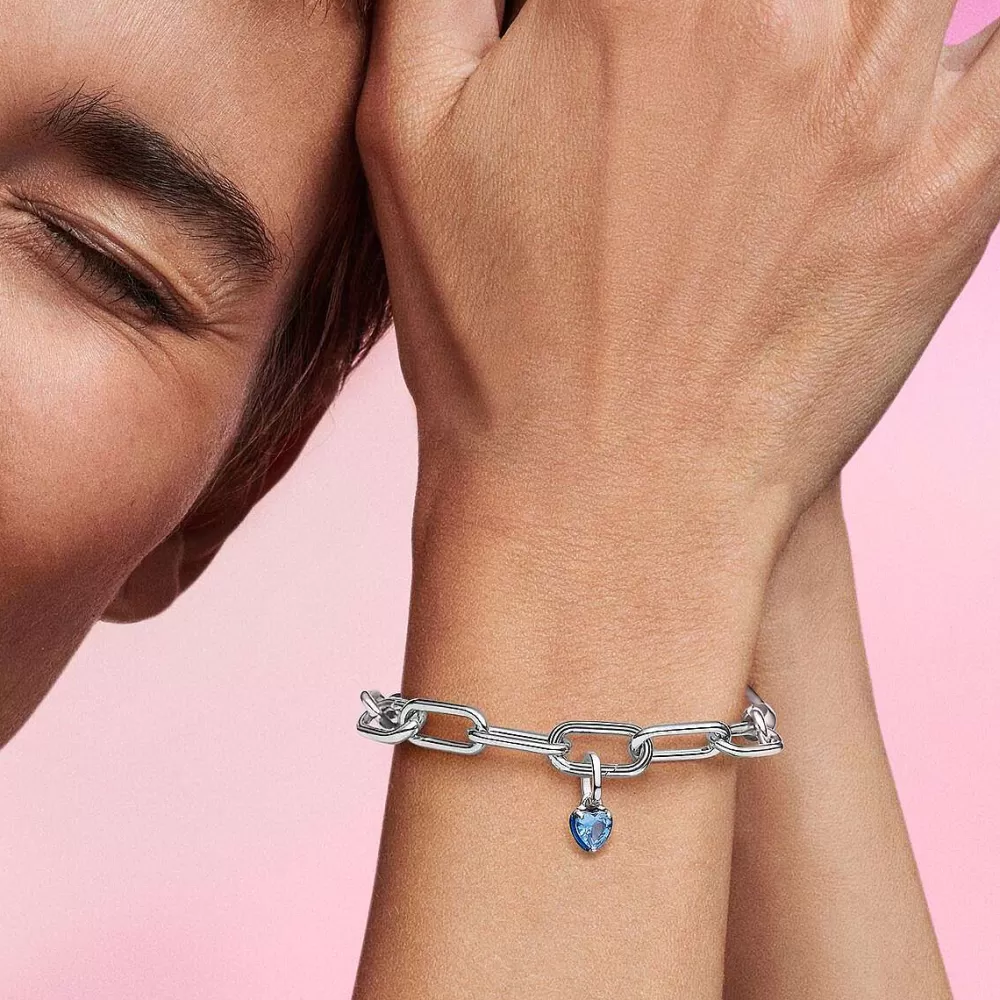 Fashion Pandora Mini-Conta Pendente Coracao Chakra Azul Me