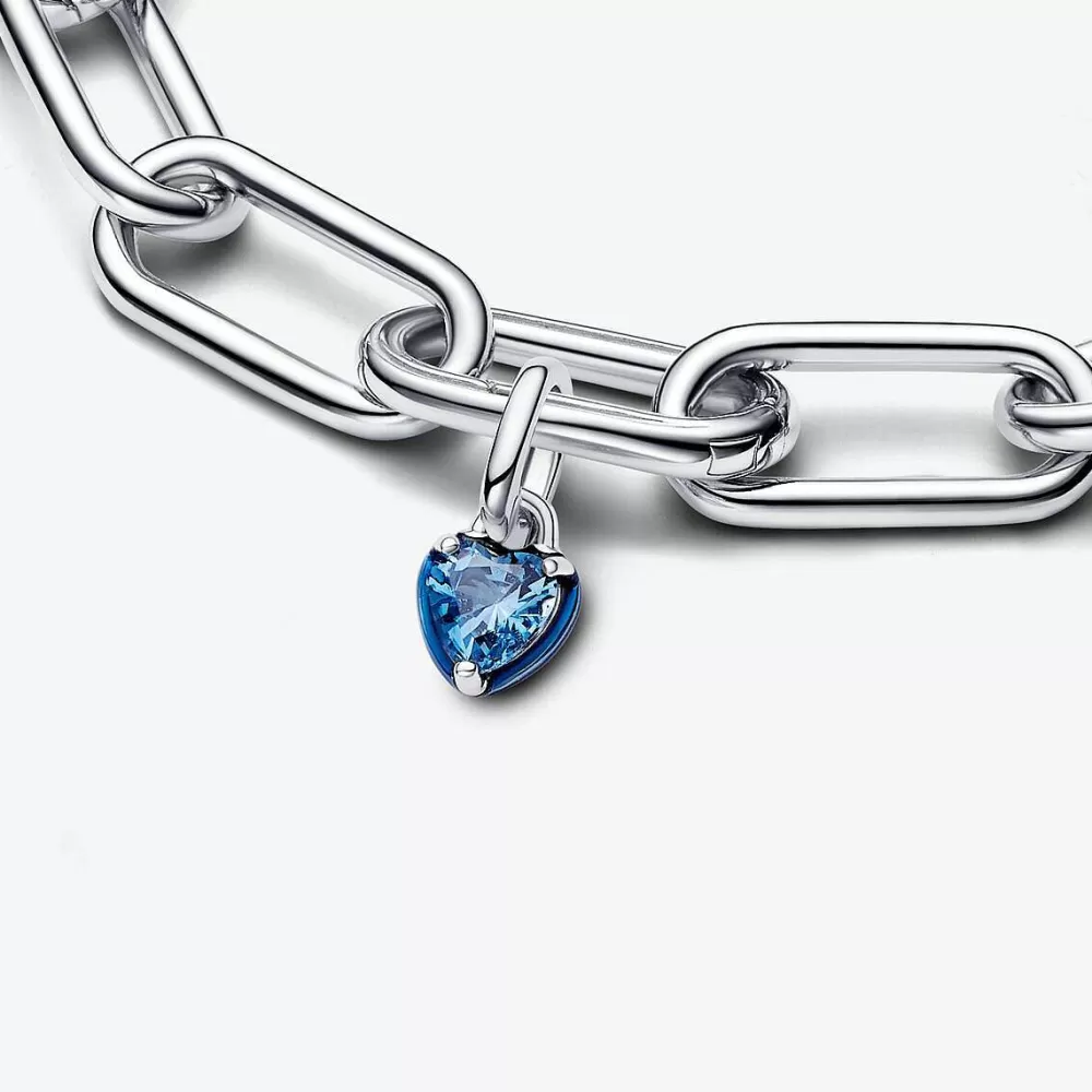 Fashion Pandora Mini-Conta Pendente Coracao Chakra Azul Me