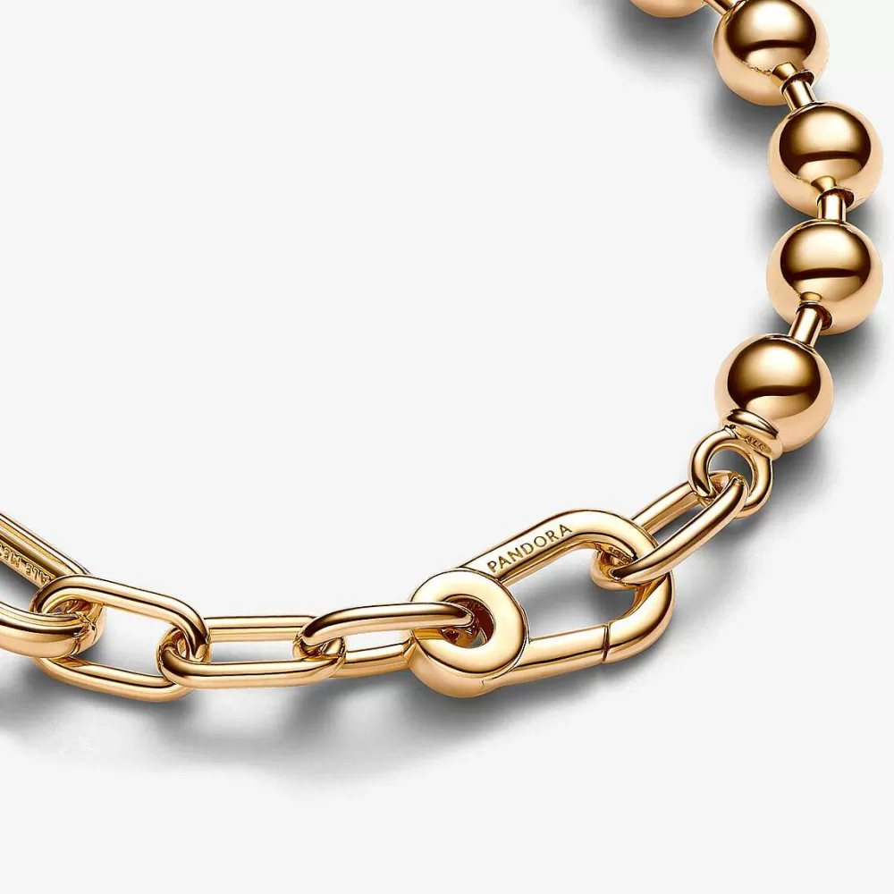 Flash Sale Pandora Pulseira Corrente De Elos E Esferas Metalicas Me