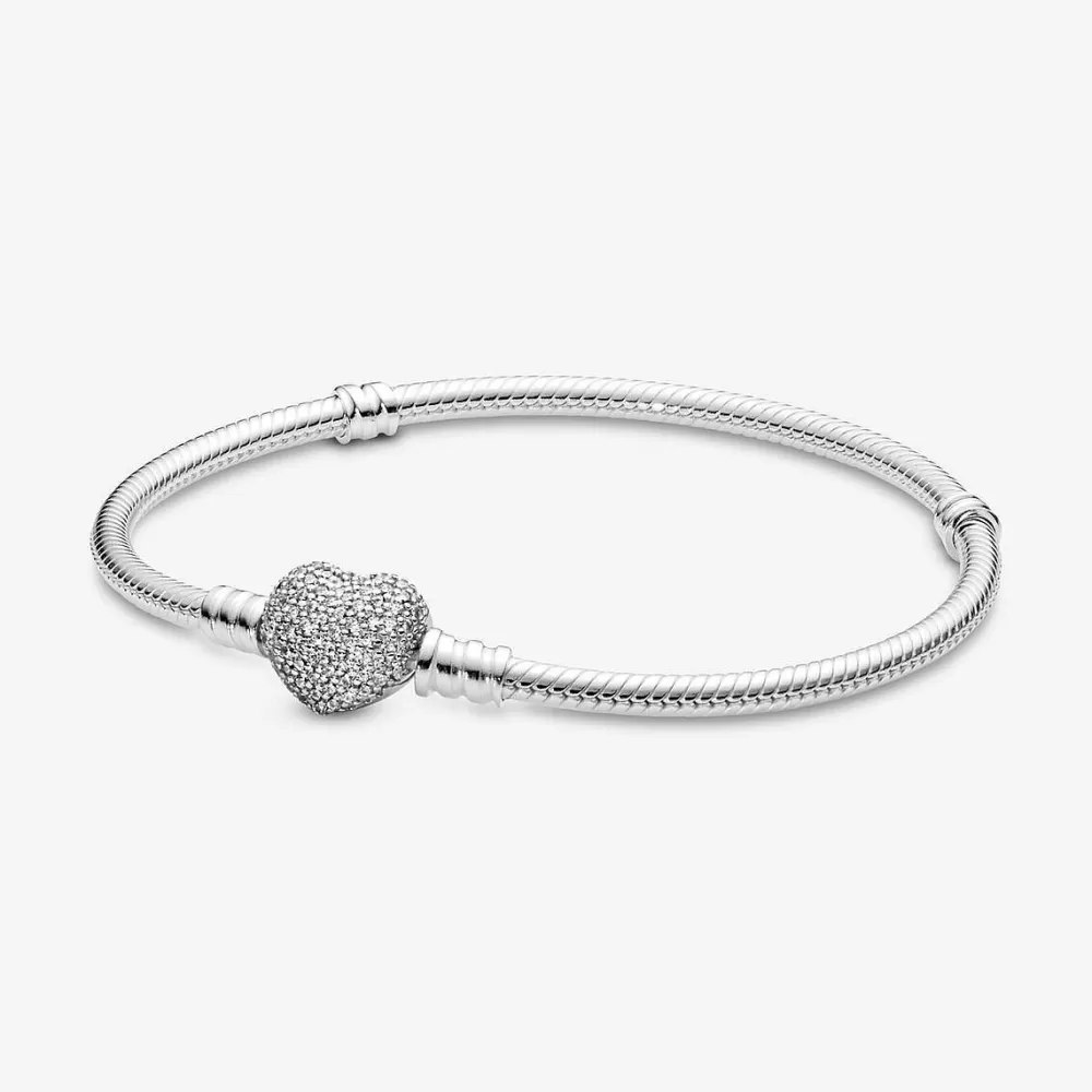 Cheap Pandora Pulseira Malha Snake E Coracao Brilhante Moments