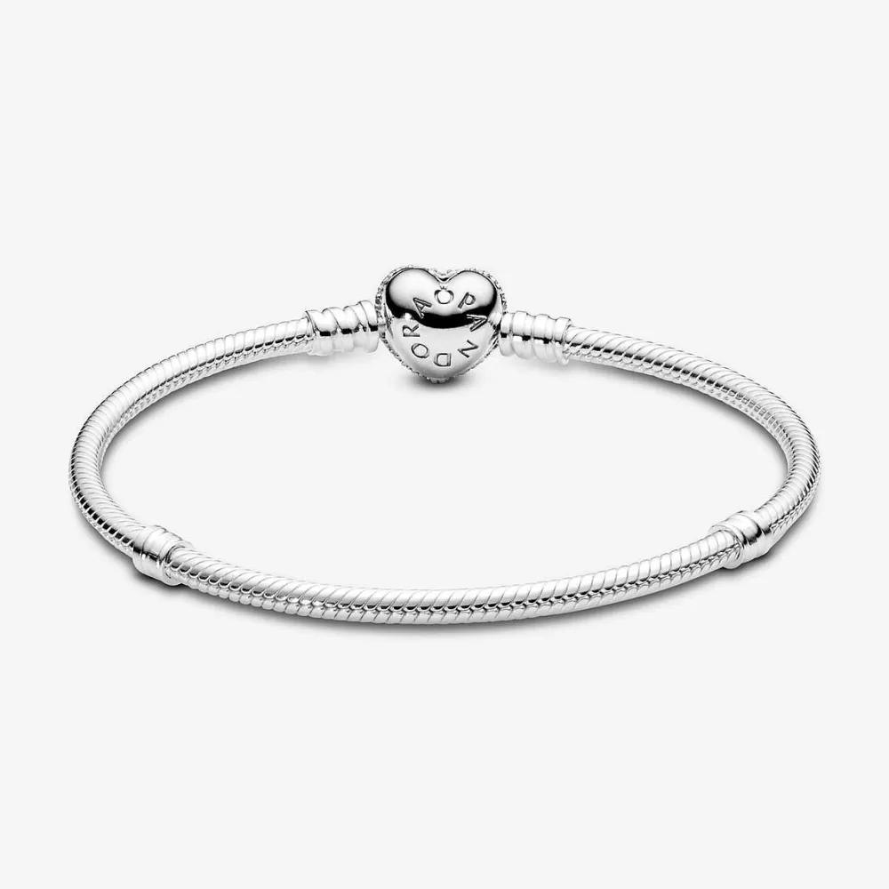 Cheap Pandora Pulseira Malha Snake E Coracao Brilhante Moments