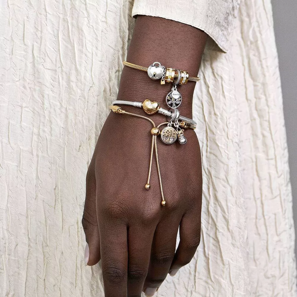 Sale Pandora Pulseira Malha Snake Fecho Coracao Moments