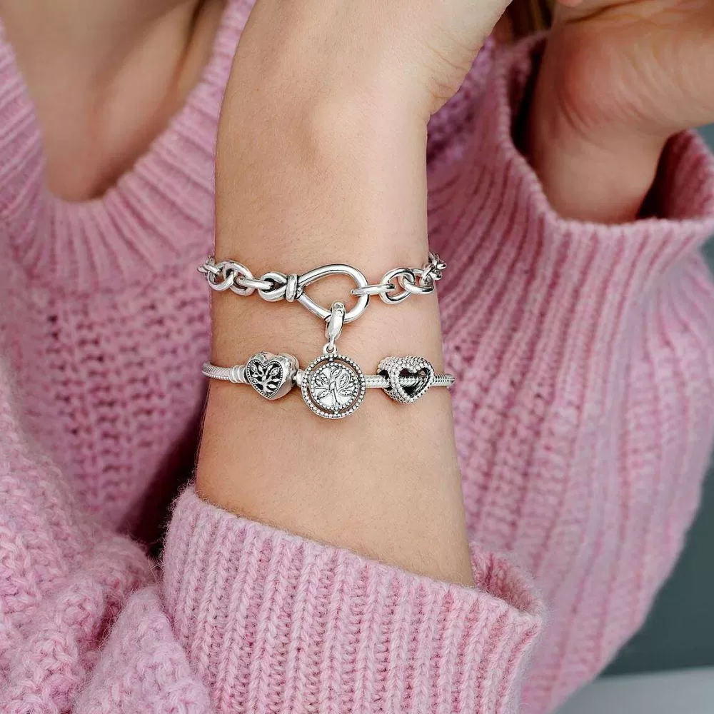 Outlet Pandora Pulseira Snake Com Fecho Coracao Arvore De Familia