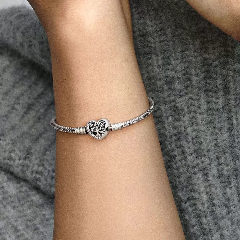 Outlet Pandora Pulseira Snake Com Fecho Coracao Arvore De Familia