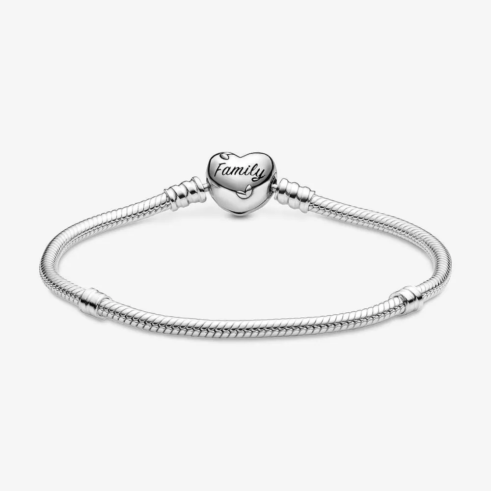 Outlet Pandora Pulseira Snake Com Fecho Coracao Arvore De Familia