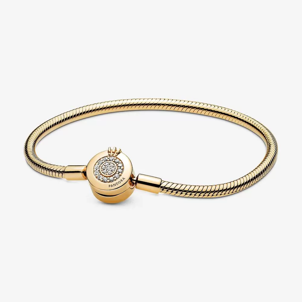 Best Pandora Pulseira Snake "O" Coroado Brilhante Moments